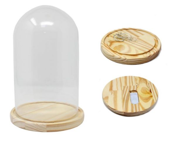 CAMPANA CRISTAL LUZ LED 15x30CM LED *20036LED