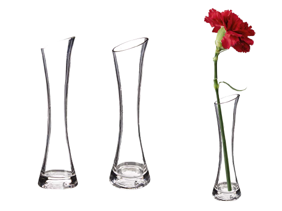FLORERO CRISTAL CONCAVO MEDIANO 5´5X5´5X20CMS