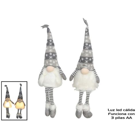 GNOMO GRIS SENTADO LUZ LED 70 CMS STD 2 933667