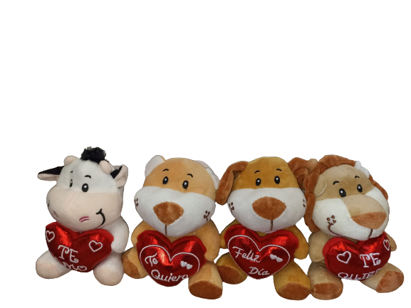 4 ANIMALES CORAZON 15 CMS 3271