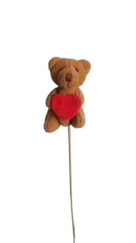 PICK OSITO CORAZÓN*MARRÓN  8CM