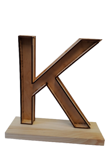 BASE DE LETRAS DE MADERA *K  ALTURA 27 CMS