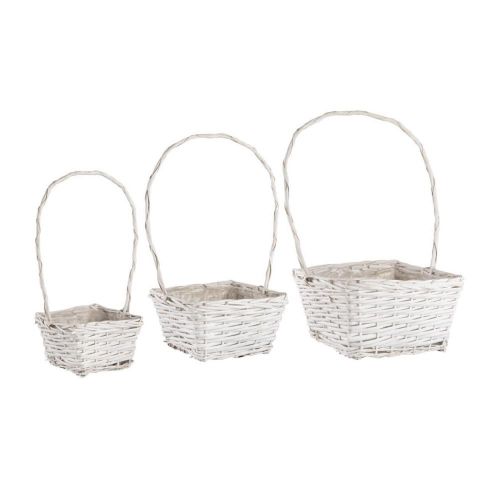 SET 3  CESTAS CUADRADAS BLANCO *69424