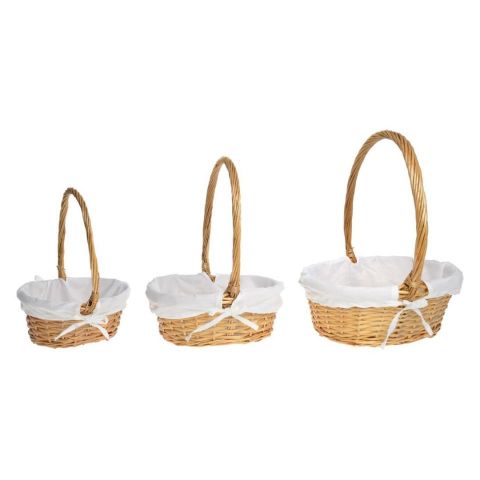 JUEGO 3 CESTAS OVALADA CON FORRO* 61777