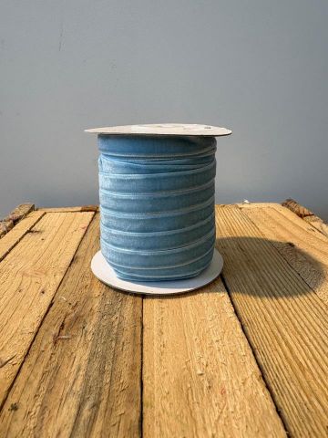 ROLLO LAZO TERCIOPELO 25M *CELESTE EMPOLVADO 