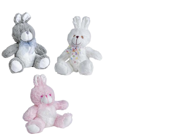 PELUCHE CONEJO 21CM 3COLORES 12096