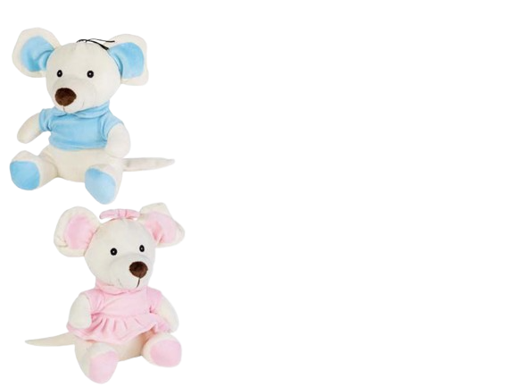PELUCHE  RATÓN 20CM 2COLORES 13050