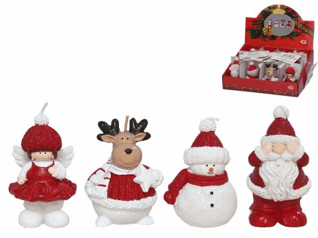 VELA FIGURAS ROJAS 4STD 5X5X8.5CM *317021