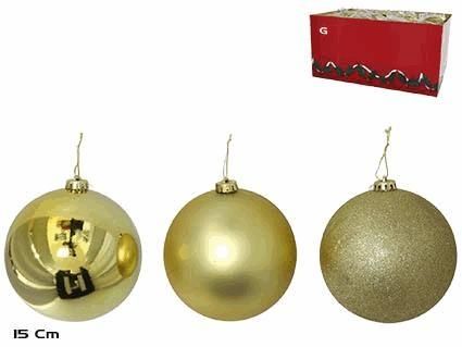 BOLA DE NAVIDAD ORO 15CM 3 SURTIDOS 55117