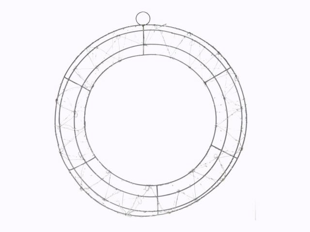 CORONA  XMAS METAL 150 LUCES 38CM PLATA *319339