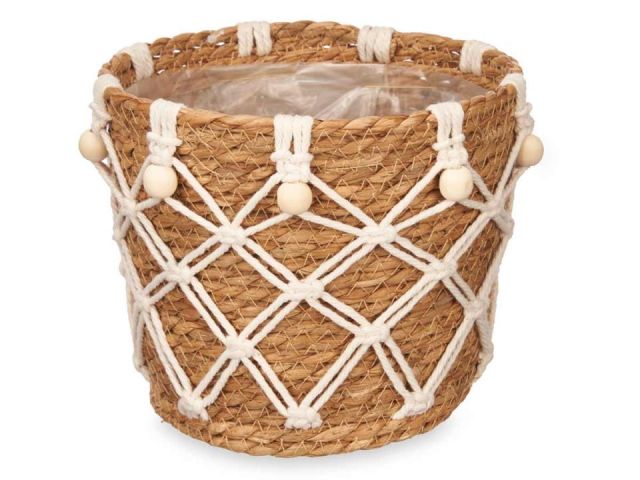 MACETA ESPARTO 21 CMS CONICA MACRAME 17534