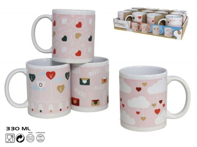 TAZA PORCELANA CALCUTA 330ML 4SDT *102771