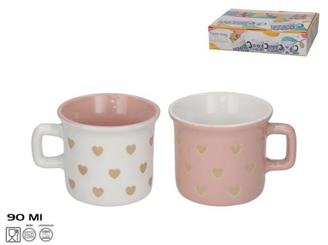 TAZA PORCELANA 90ML LOVE 2SURT *379937