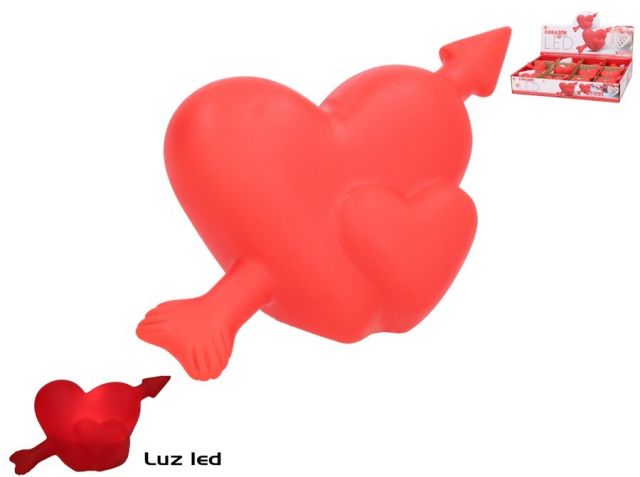 CORAZON CON LED FLECHA 10X4.5CM *376622