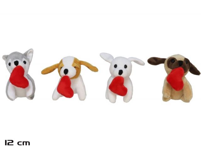 PELUCHE PERRITO CORAZON 12CM 4SRT *191010