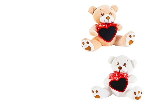 OSITO PIZARRA CORAZON 18CM 2COLORES *13560