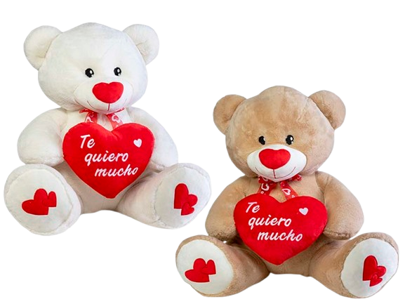 OSO CORAZON 60CM 2COLORES *13772