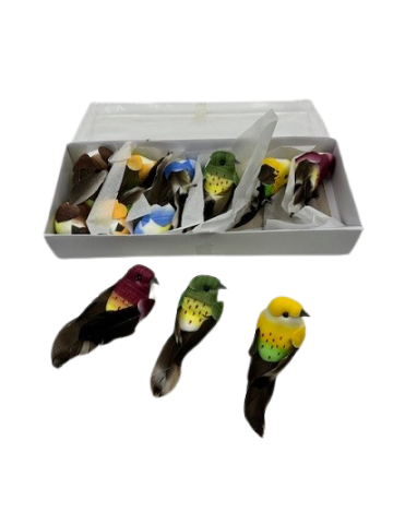 CAJAS 12 PAJAROS 9CM *P2408