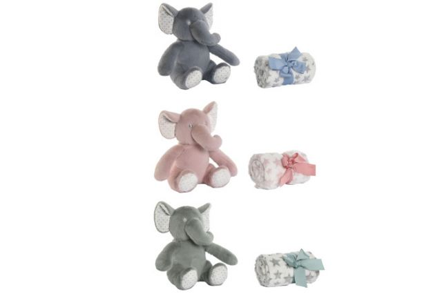 PELUCHE ELEFANTE MANTA *BE-213305 3SURT