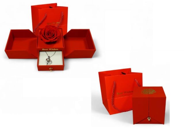 CAJA ROSA*ROJA COLLAR 8X8X8CMS (BOLSA REGALO)8758