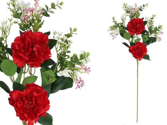 VARA PEOINIAS/LILIES*ROJO X5 87CMS 35596
