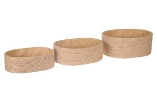 SET 3 CESTOS OVALADOS *MARRON *68646