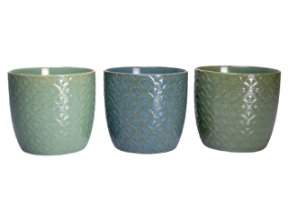 MACETERO RELIEVE 3 COLORES SURTIDOS 13672