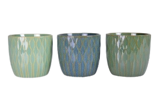 MACETERO RELIEVE 3 COLORES SURTIDOS *13666