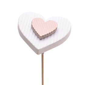 PICK CORAZÓN *BLANCO/ROSA 7 CMS PALO 50 CMS 79350