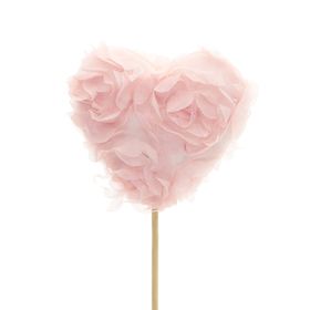 PICK CORAZON FLORES Ø9´5X50CMS PALO *ROSA 79354