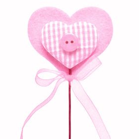 PICK FIELTRO CORAZON VICHY*ROSA 79365