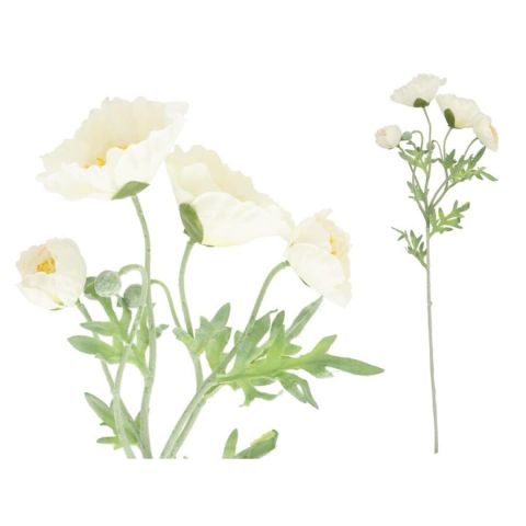 VARA AMAPOLAS X4 *BLANCO 62CMS 38627