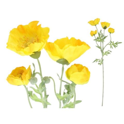 VARA AMAPOLAS X4*AMARILLA 62CMS 38634