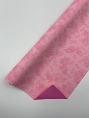 ROLLO CELOFÁN *ROSA CON MARIPOSA 70CM X50M 