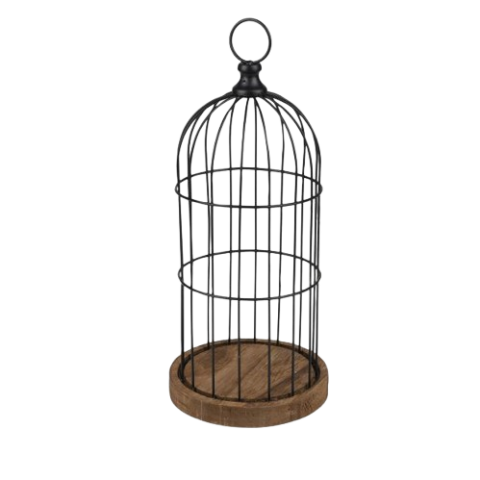 JAULA METAL NEGRO MADERA *14,5X34,5CM *55540