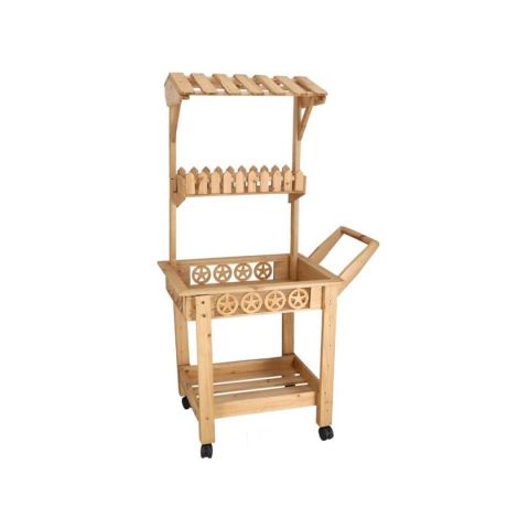 CARRITO MADERA NATURAL *80X45X140CM *428192