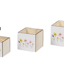 CAJA MADERA CON FLORES *511015