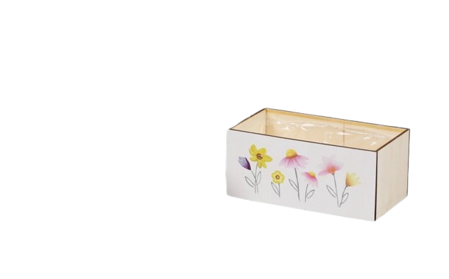 CAJA MADERA CON FLORES *511017