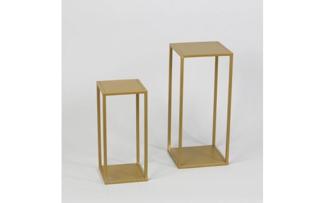 SET 2 PEDESTALES FORJA ORO 221541/030