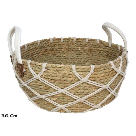 CESTA REDONDA CON ASAS *ZAMBIA 36X16CM *279923