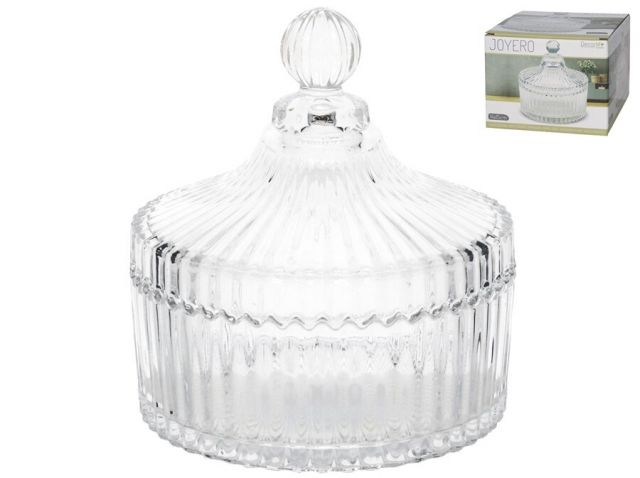 JOYERO CRISTAL CON TAPA 14.5X15CM *226682