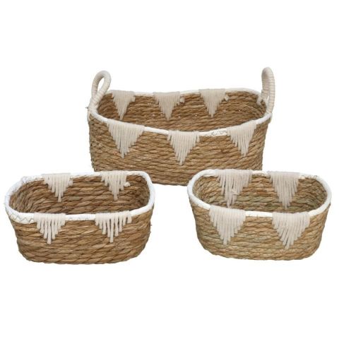 SET 3 CESTAS RECTANGULAR CON ASAS *279657