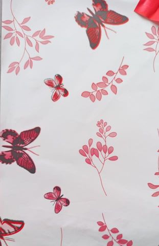 ROLLO MARIPOSA DOBLE CARA ROJO/BEIGE RPBCRJ 70X50