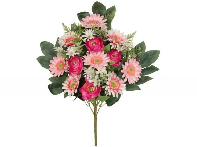 RAMO ENCARADO GERBERA-RANUNCULO X12 ROSA 403779