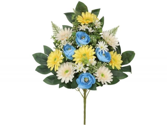 RAMO ENCARADO GERBERA-RANUNCULO X12  AZUL 403793