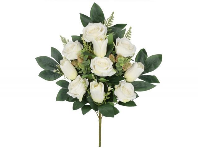 RAMO  ENCARADO ROSA-TULIPANES X12 BLANCO 403274