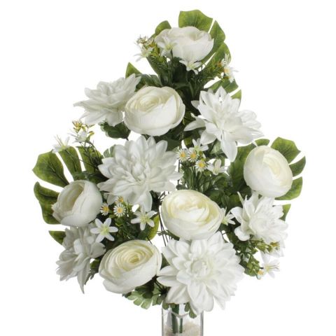 RAMO ENCARADO RANUNCULO DALIA *BLANCO 6537