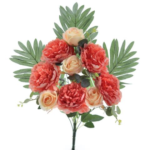 RAMO ENCARADO PEONIAS  CAPULLOS *SALMÓN  5524-14