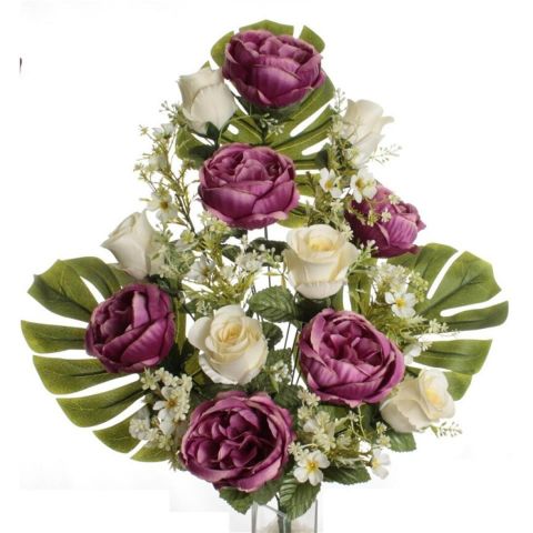 RAMO ENCARADO PEONIA CAPULLOS 6533-BURDEOS