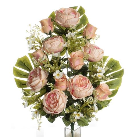 RAMO ENCARADO PEONIA CAPULLOS 6533-SALMON